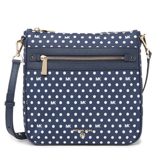Michael Kors Navy Polka Dot Crossbody Bag - Picture 2 of 16